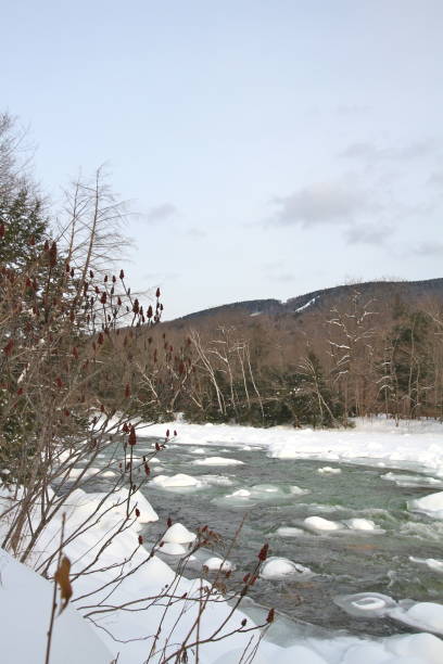 istock Snow and ice filled river in the Mountains 921789048