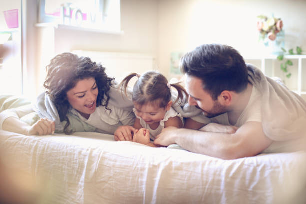 istock Happy family at morning. 921789576