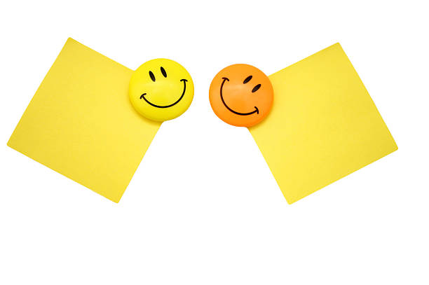 Two positive messages  smiley face postit stock pictures, royalty-free photos & images