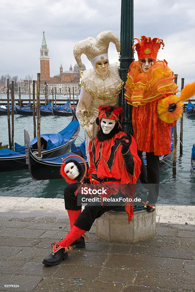 Drei Harlekin Masken zum Karneval in Venedig (XXL - Lizenzfrei Karneval - Feier Stock-Foto