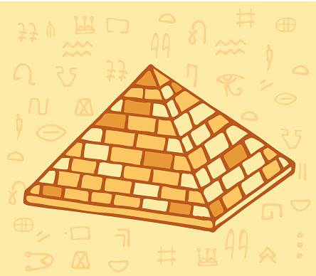 Pyramid of ancient Egypt of blocks. Vector