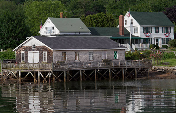 istock Maine wharf and house 92180017