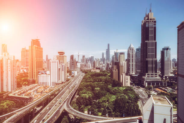 istock Beautiful Shanghai Pudong skyline in Shanghai, China 921802012