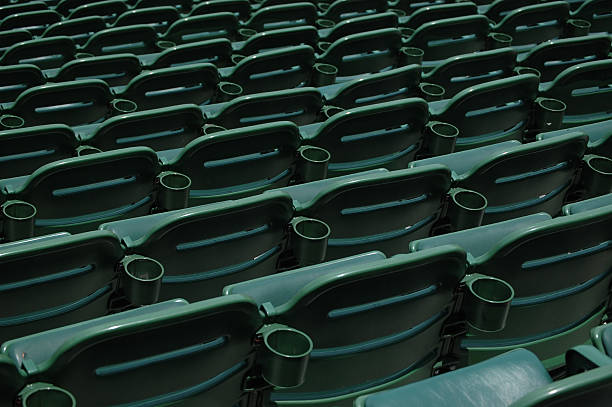 Stadium seats before game stock photo