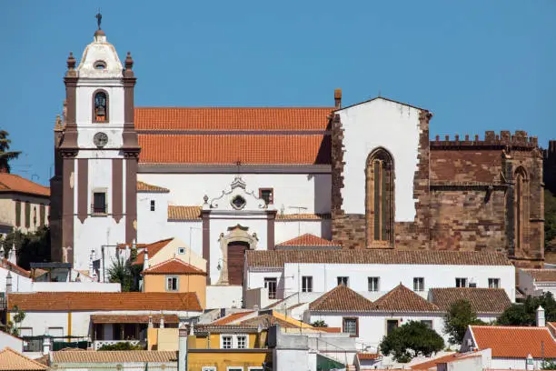 A view of the impressive Cathedral of Silves in the Algarve region of Portugal.