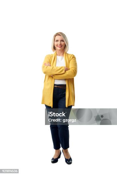 Confident Mature Woman Portrait Stock Photo - Download Image Now - Women, One Woman Only, Full Length