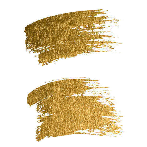 istock Vector gold paint smear stroke stain set. Abstract gold glittering textured art illustration. 921818014