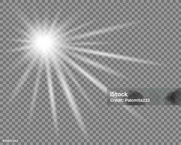 Sun Flash Design Vector Transparent Sun Flash With Rays And Spotligh Stock Illustration ...