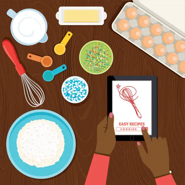 Vector illustration of Cooking and Baking From Above