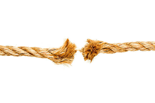 대해 절단하십시오. - tied knot rope adversity emotional stress 뉴스 사진 이미지