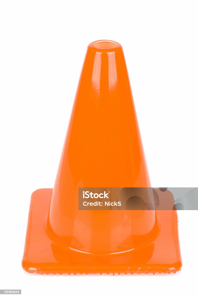 Cono di sicurezza arancione - Foto stock royalty-free di Arancione