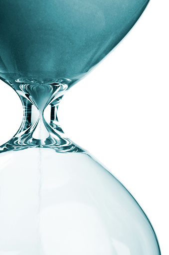 An hourglass against a white background.