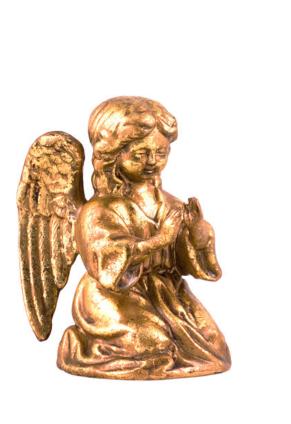 istock Praying golden angel. 92183962