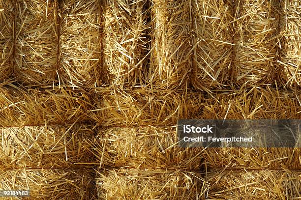 Stacked Straw Hay Bails Stock Photo - Download Image Now - Abstract, Agriculture, Autumn