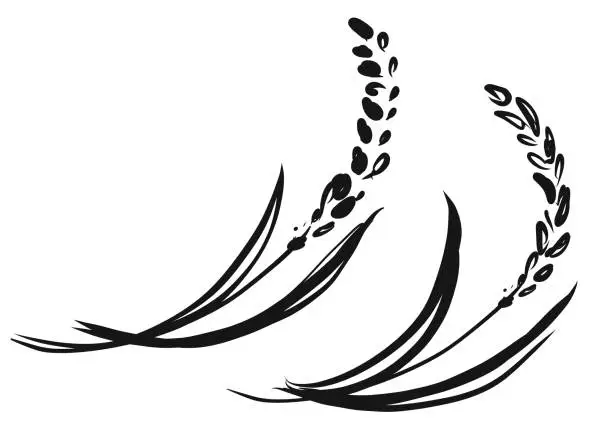 Vector illustration of Japanese rice mark