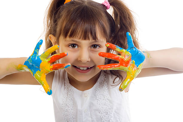 istock beautiful girl playing with colors 92184656