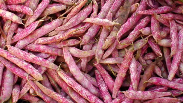 display of red beans on a market