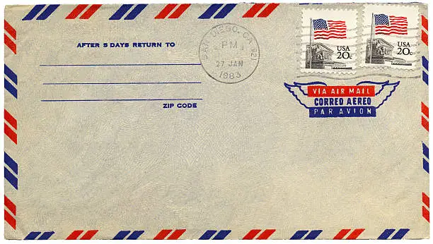 Photo of Vintage airmail envelope from USA