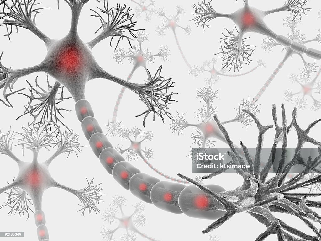 Neurons (il brainstorming - Foto stock royalty-free di Terminazione nervosa