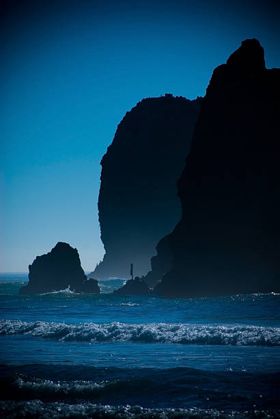 Moonlit Ocean Scene stock photo