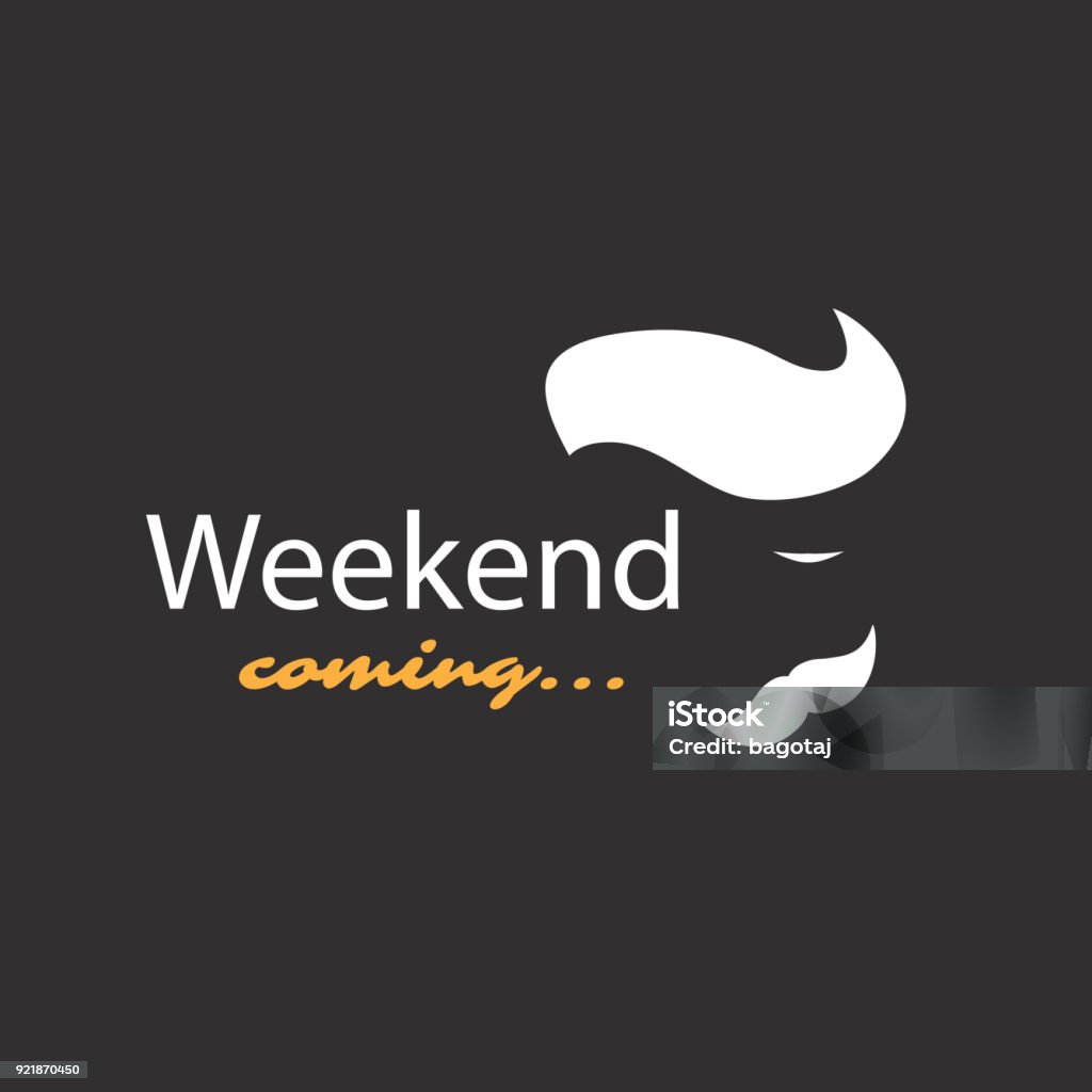 Weekend Commensing Weekends Coming Concept Winking Face Stock Illustration - Download ...