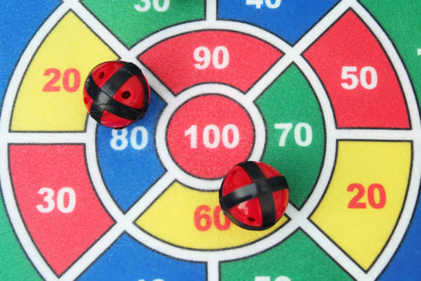 istock Kids dart game. Dart with sticky ball. 921874344