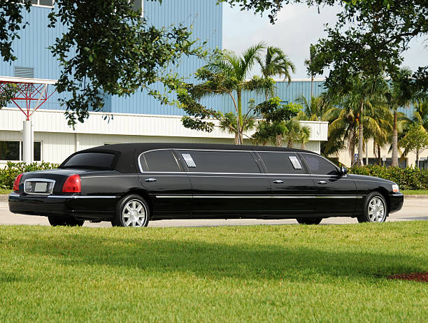 Black limo stock photo