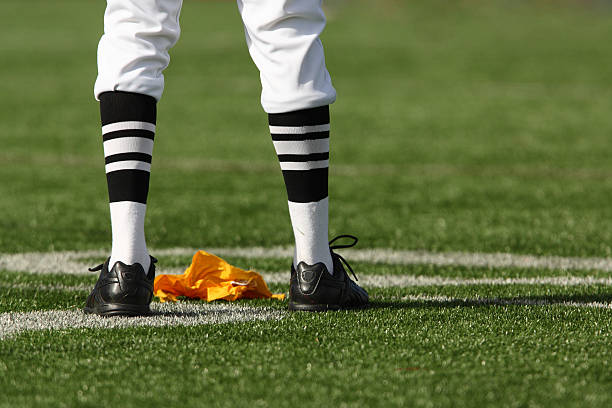 Referee Legs and Flag stock photo