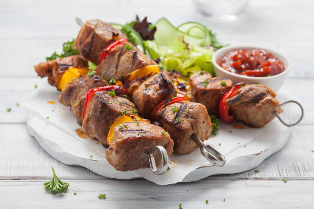 istock Grilled pork kebab with pepper 921878988