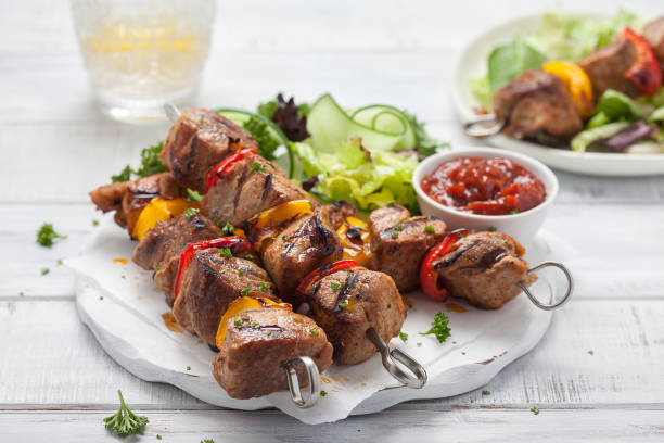 istock Grilled pork kebab with pepper 921879034