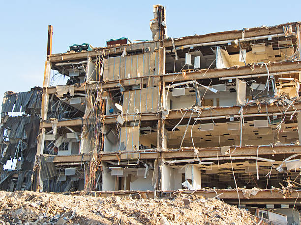 Building demolition or catastrophic damage stock photo