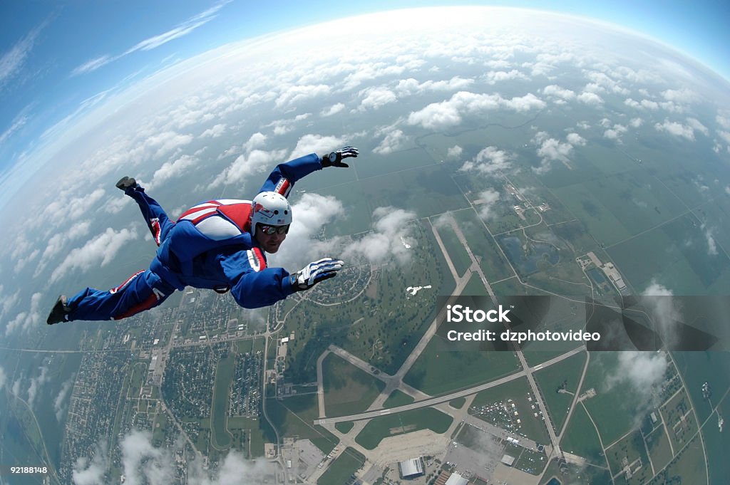 Banque Photo libre de droits: Patriot Skydiver - Photo de Parachutisme en chute libre libre de droits