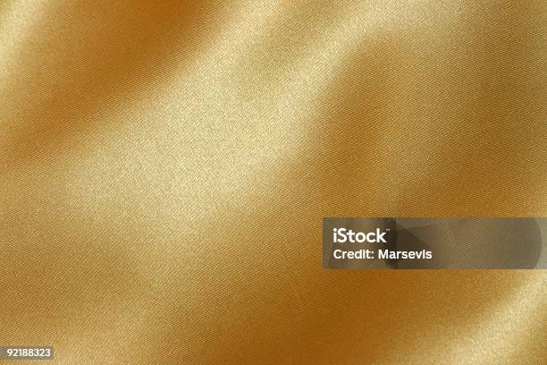 Golden Fabric Stock Photo - Download Image Now - Gold Colored, Textured Effect, Textile