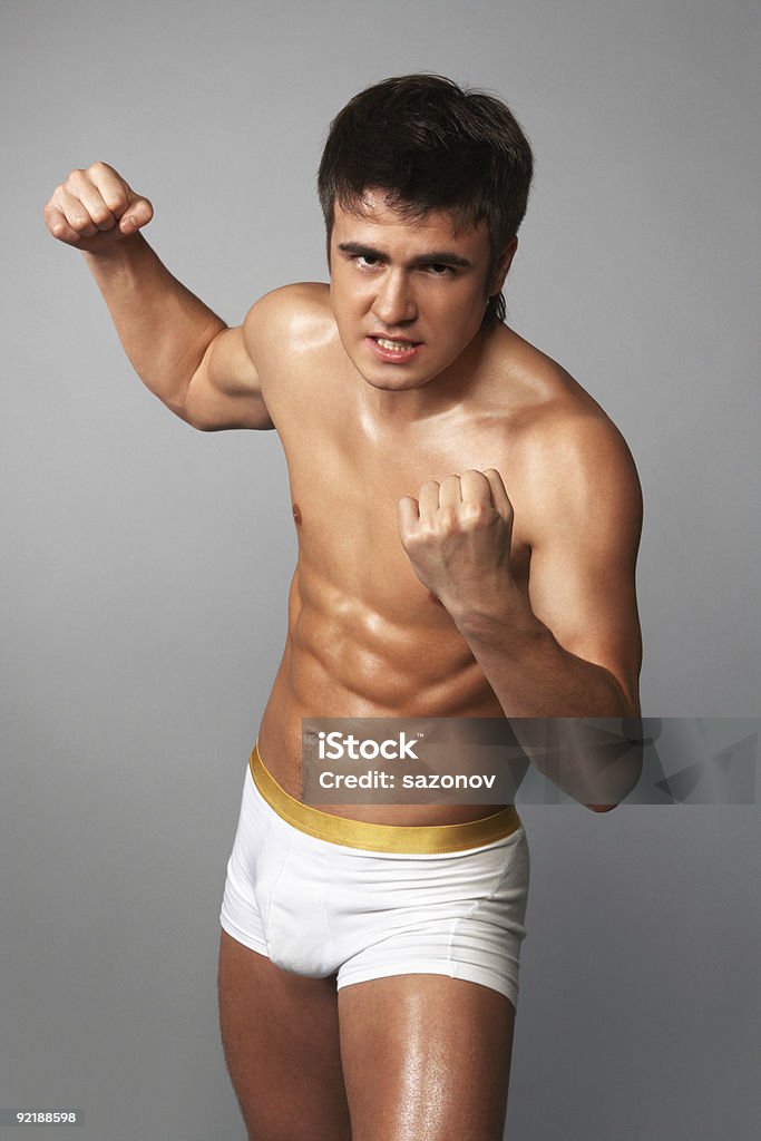 lottatore - Foto stock royalty-free di Adolescente