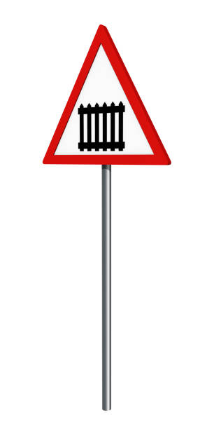 istock German traffic sign: level crossing with barriers, insulated on white. 921889364