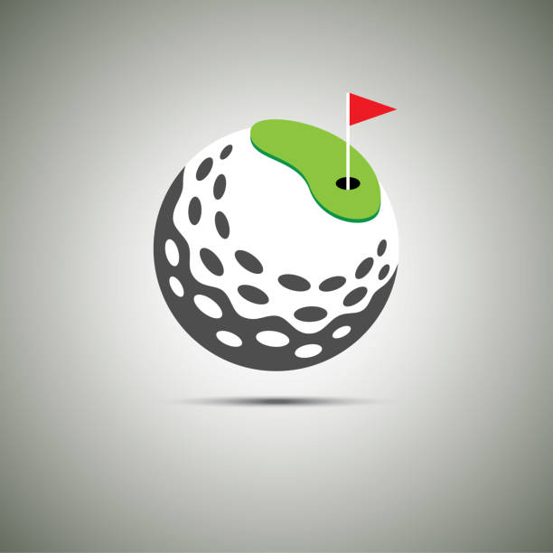 ikona ikony golfa. - red flag sports flag golf stock illustrations