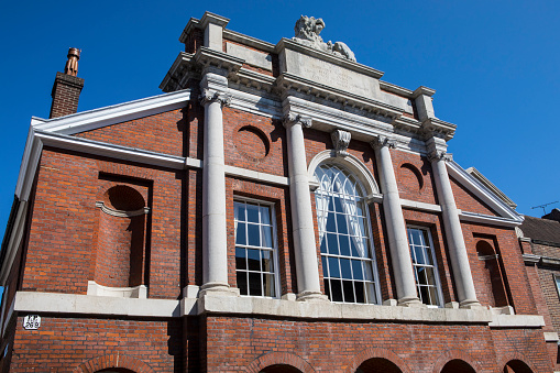 A view of the home of Chichester City Council, known as Council House, in the historic city of Chichester in Sussex, UK.