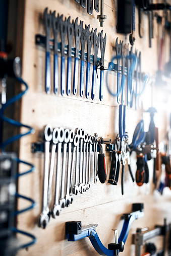 Shot of tools in a workshop