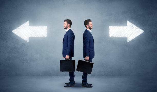 istock Businessman with two choices 921893404