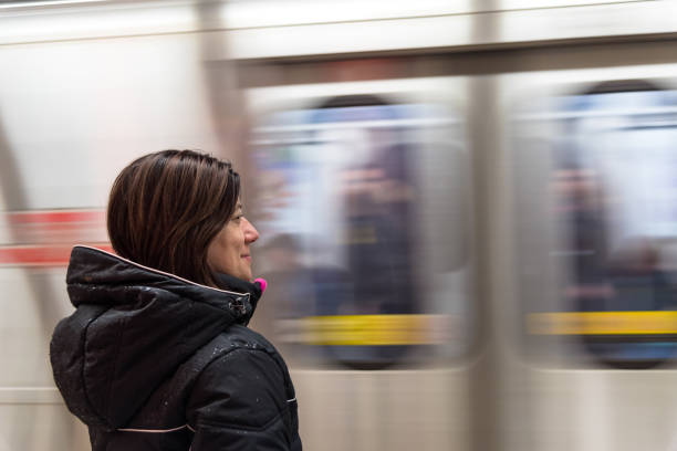 Woman Waiting for a Subway Train