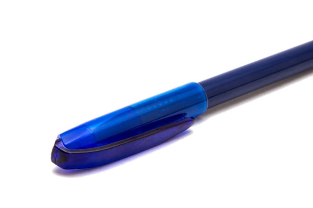 istock Blue ballpoint pen isolated on white 921897602