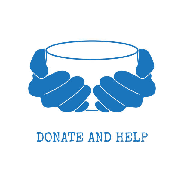 spenden und helfen symbol - hungrig stock-grafiken, -clipart, -cartoons und -symbole