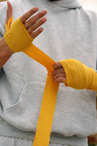 Boxers wrist wraps stock photo