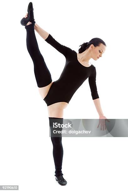 Fitnesstrainer In Schwarz Gymnastikanzug Stockfoto und mehr Bilder von Abnehmen - Abnehmen, Attraktive Frau, Ausbilder