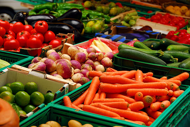 istock Fresh vegetables displayed in the market 92190923