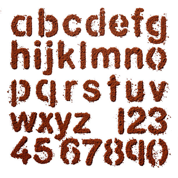 istock Cocoa powder dust Letters  isolated on white lower case numbers 92191686