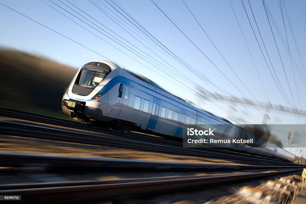 Vanishing High speed train. Train - Vehicle Stock Photo