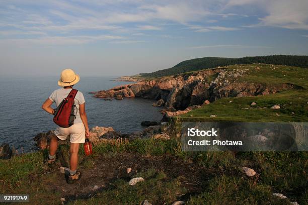 Hiker At White Point Stock Photo - Download Image Now - Nova Scotia, Cape Breton Highlands National Park, Cape Breton Island