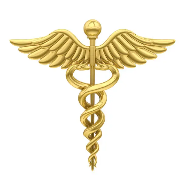 Photo of Caduceus Medical Symbol Isolated