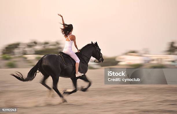 Galloping Horse Stock Photo - Download Image Now - Horseback Riding, Beach, Women